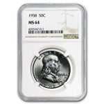 1958 Franklin Half Dollar MS-64 NGC