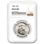 1958 Franklin Half Dollar MS-65 NGC (FBL)