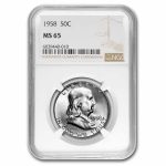 1958 Franklin Half Dollar MS-65 NGC