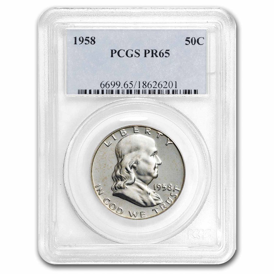 1958 Franklin Half Dollar PR-65 PCGS