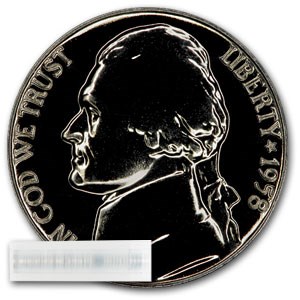 1958 Jefferson Nickel 40-Coin Roll Proof