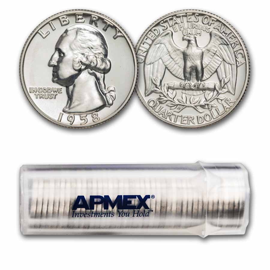 1958 Proof Washington Quarter 40-Coin Roll