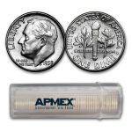 1958 Roosevelt Dime 50-Coin Roll BU