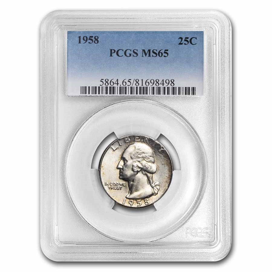 1958 Washington Quarter MS-65 PCGS