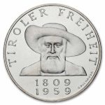 1959 Austria Silver 50 Schilling 150th Tyrol Proof