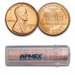 1959-D Lincoln Cent 50-Coin Roll BU