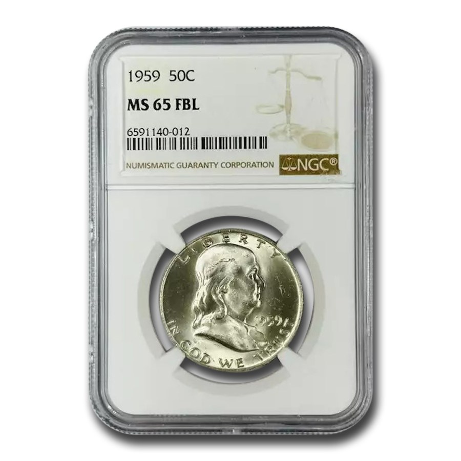 1959 Franklin Half Dollar MS-65 NGC (FBL)