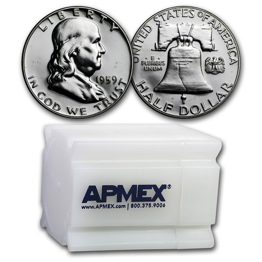 1959 Proof Franklin Half Dollar 20-Coin Roll