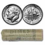 1959 Roosevelt Dime 50-Coin Roll BU (Bank Wrapped)