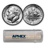 1959 Roosevelt Dime 50-Coin Roll BU
