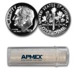 1959 Roosevelt Dime 50-Coin Roll Proof
