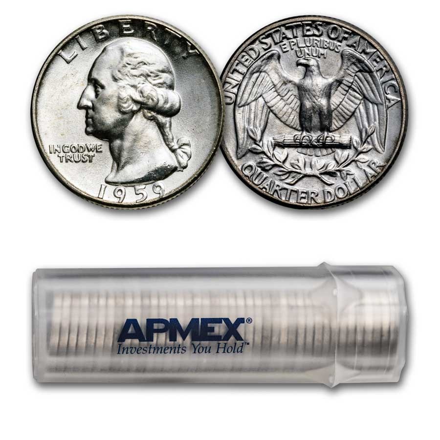 1959 Washington Quarter 40-Coin Roll BU
