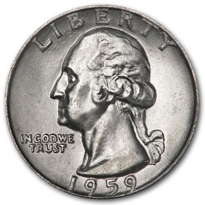 1959 Washington Quarter BU