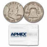 1960-D Franklin Half Dollar 20-Coin Roll Avg Circ