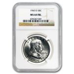 1960-D Franklin Half Dollar MS-64 NGC (FBL)