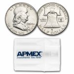 1960 Franklin Half Dollar 20-Coin Roll Avg Circ