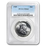 1960 Franklin Half Dollar MS-64 PCGS