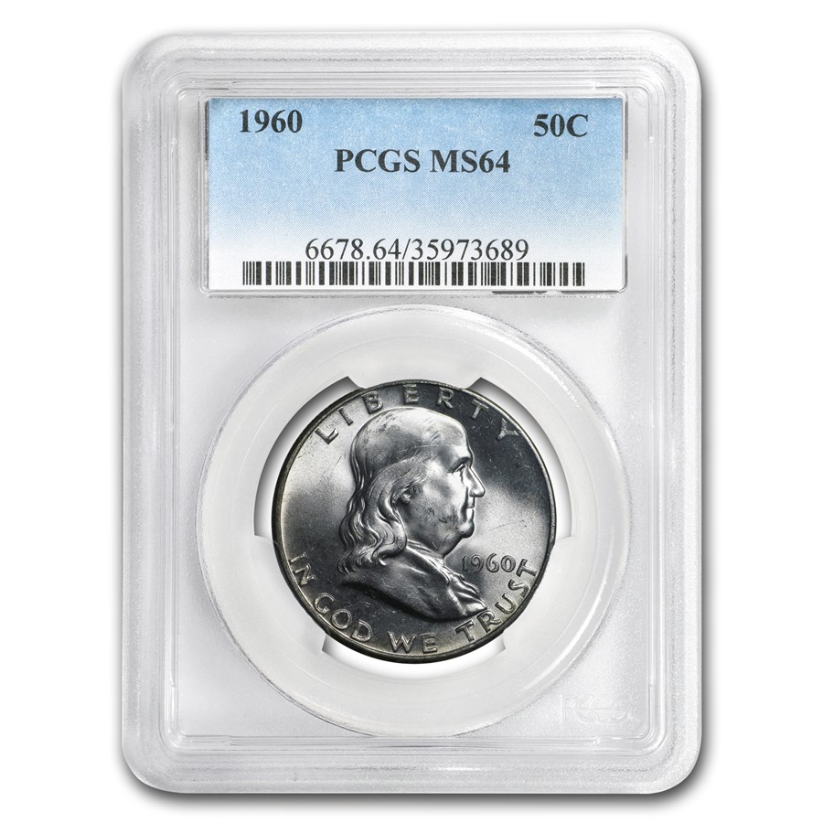 1960 Franklin Half Dollar MS-64 PCGS