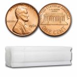 1960 Lincoln Cent Large Date 50-Coin Roll BU