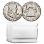 1961-D Franklin Half Dollar 20-Coin Roll Avg Circ