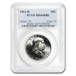 1961-D Franklin Half Dollar MS-64 PCGS (FBL)