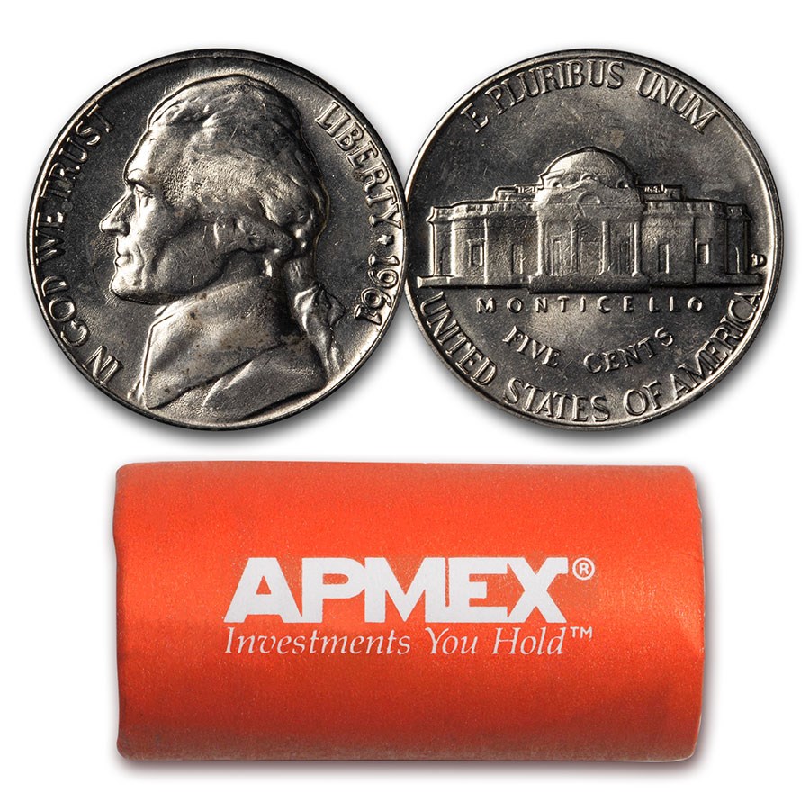1961-D Jefferson Nickel 40-Coin Roll BU