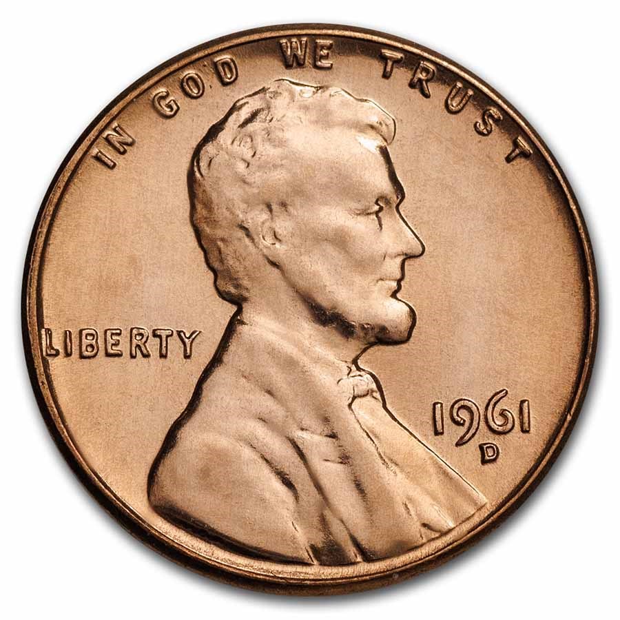 1961-D Lincoln Cent BU (Red)