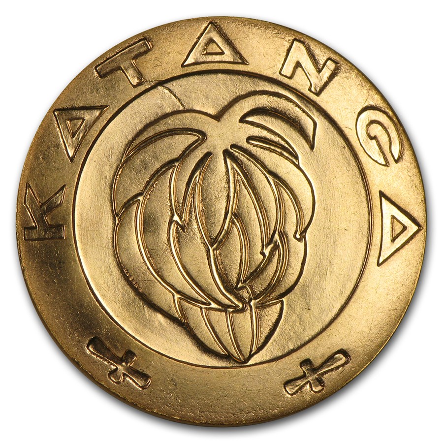 1961 Katanga Gold 5 Francs BU