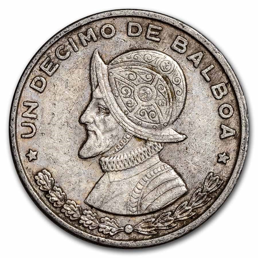 1961 Panama Silver 1/10 Balboa Avg Circ