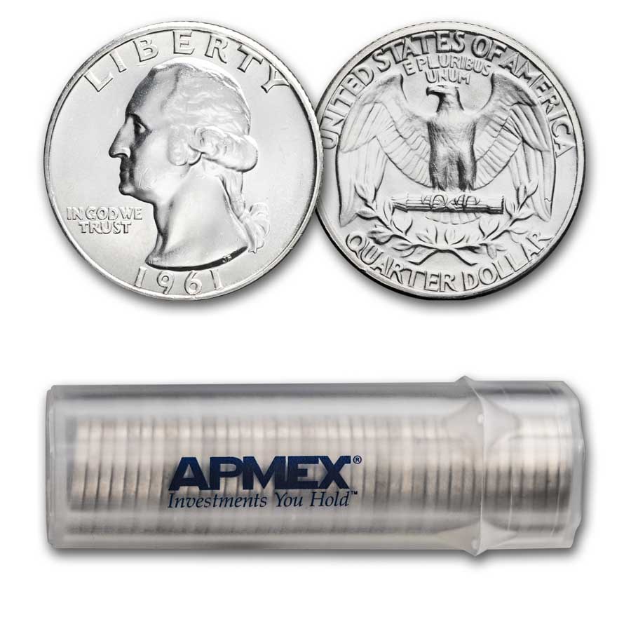 1961 Washington Quarter 40-Coin Roll BU