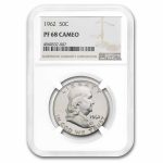 1962 Franklin Half Dollar PF-68 CAMEO NGC