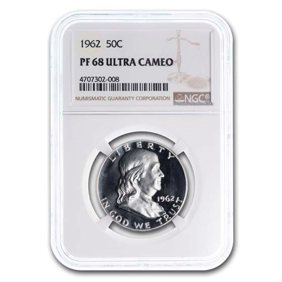 1962 Franklin Half Dollar PF-68 Ultra Cameo NGC