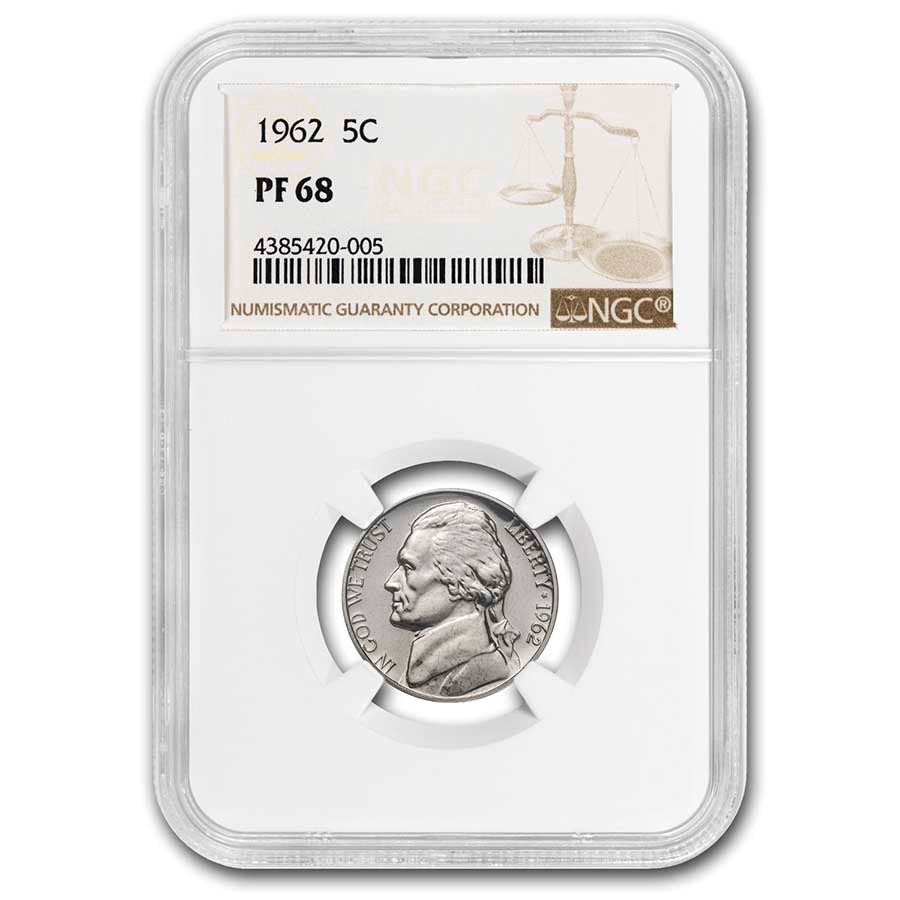 1962 Jefferson Nickel PF-68 NGC