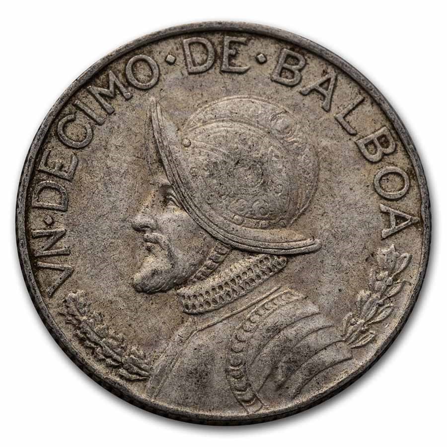 1962 Panama Silver 1/10 Balboa Avg Circ