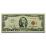 1963* $2.00 U.S. Notes Red Seal AU (Fr#1513*) Star Note