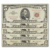 1963 $5.00 U.S. Note Red Seal VG/VF (Fr#1536) Lot of 10