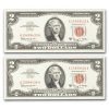 1963-A $2.00 U.S. Note Red Seal CCU (Fr#1514) 2 Consecutive