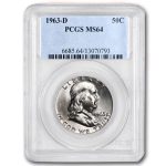 1963-D Franklin Half Dollar MS-64 PCGS