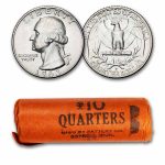 1963-D Washington Quarter 40-Coin Roll BU (Bank Wrapped)