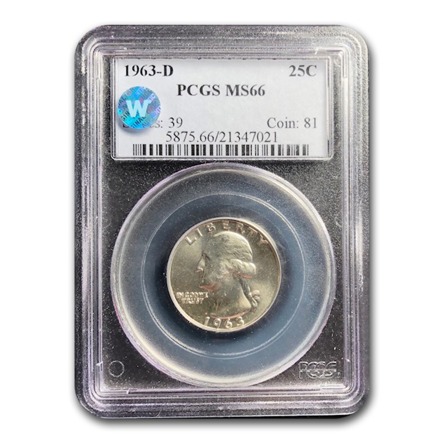 1963-D Washington Quarter MS-66 PCGS