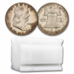 1963 Franklin Half Dollar 20-Coin Roll Avg Circ