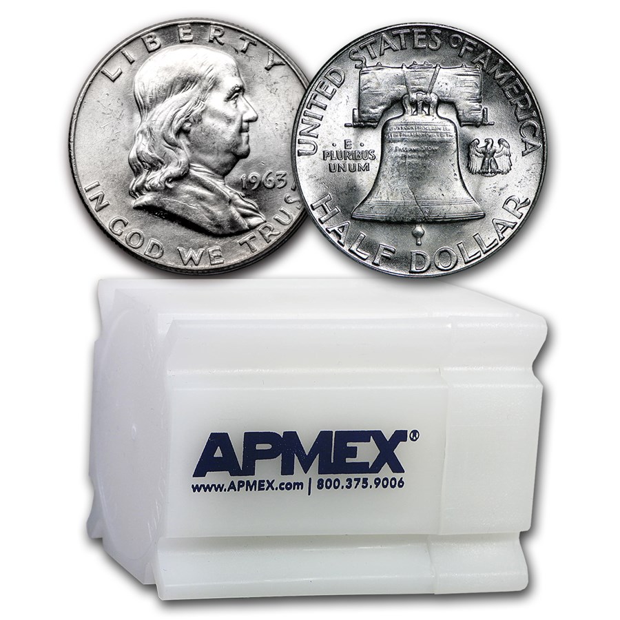 1963 Franklin Half Dollar 20-Coin Roll BU