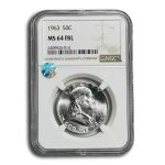 1963 Franklin Half Dollar MS-64 NGC (FBL)