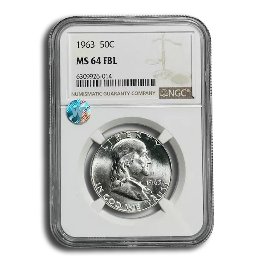 1963 Franklin Half Dollar MS-64 NGC (FBL)