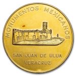 1963 Mexico Gold Medallic 50 Peso State of Veracruz AU Grove-1131