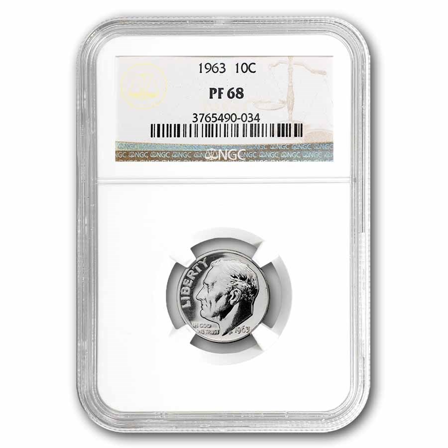 1963 Roosevelt Dime PF-68 NGC