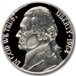 1964 Jefferson Nickel Gem Proof