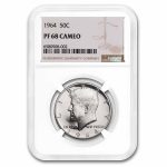 1964 Kennedy Half Dollar PF-68 Cameo NGC