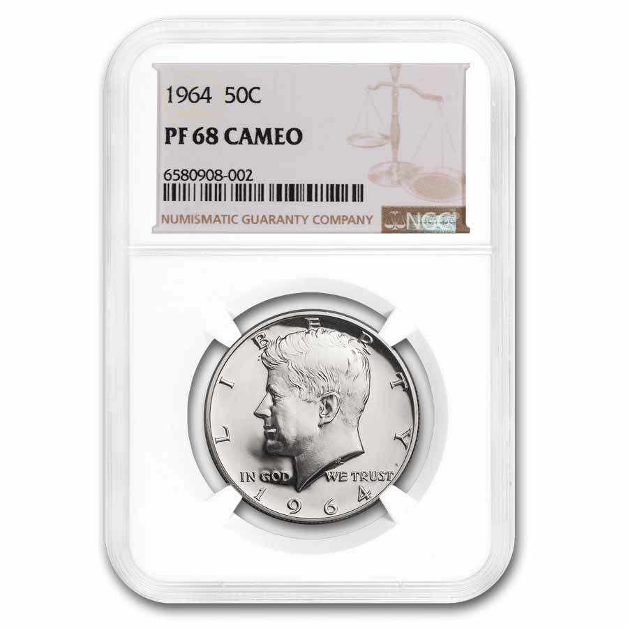 1964 Kennedy Half Dollar PF-68 Cameo NGC