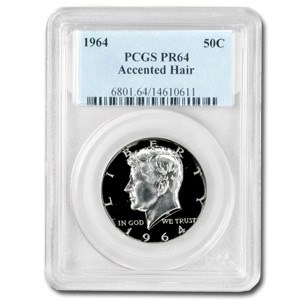 1964 Kennedy Half Dollar PR-64 PCGS (Accented Hair)